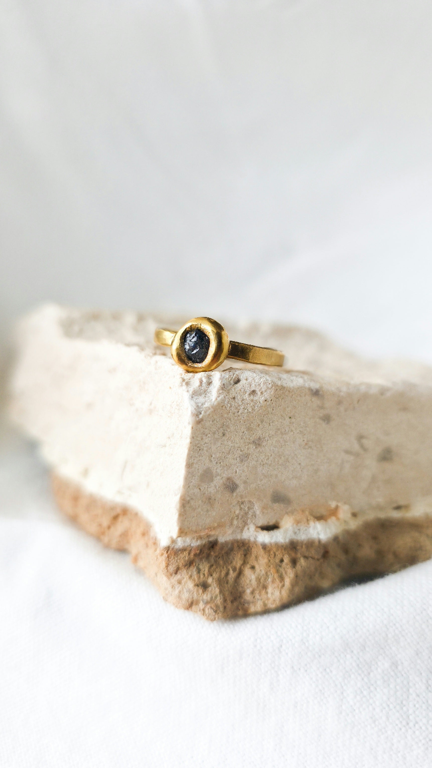 Blue Sapphire Molten Metal Ring