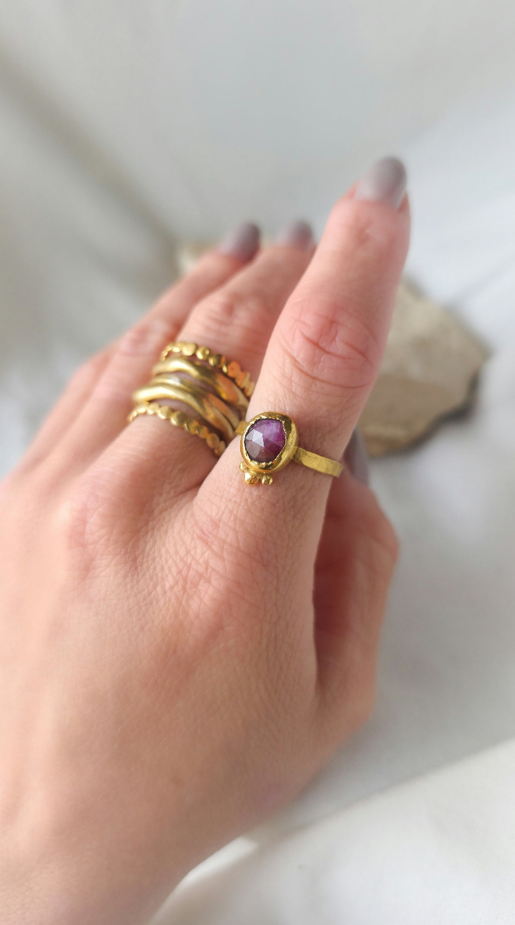 Ishtar Ring with Ruby