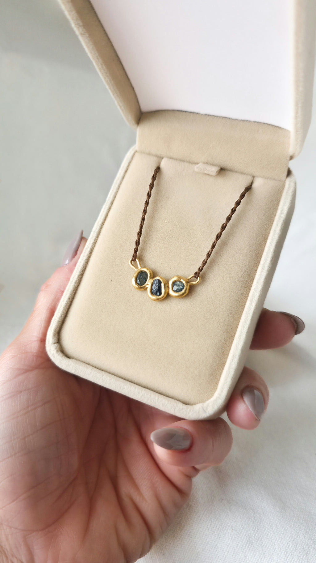 Molten Metal Sapphire Necklace