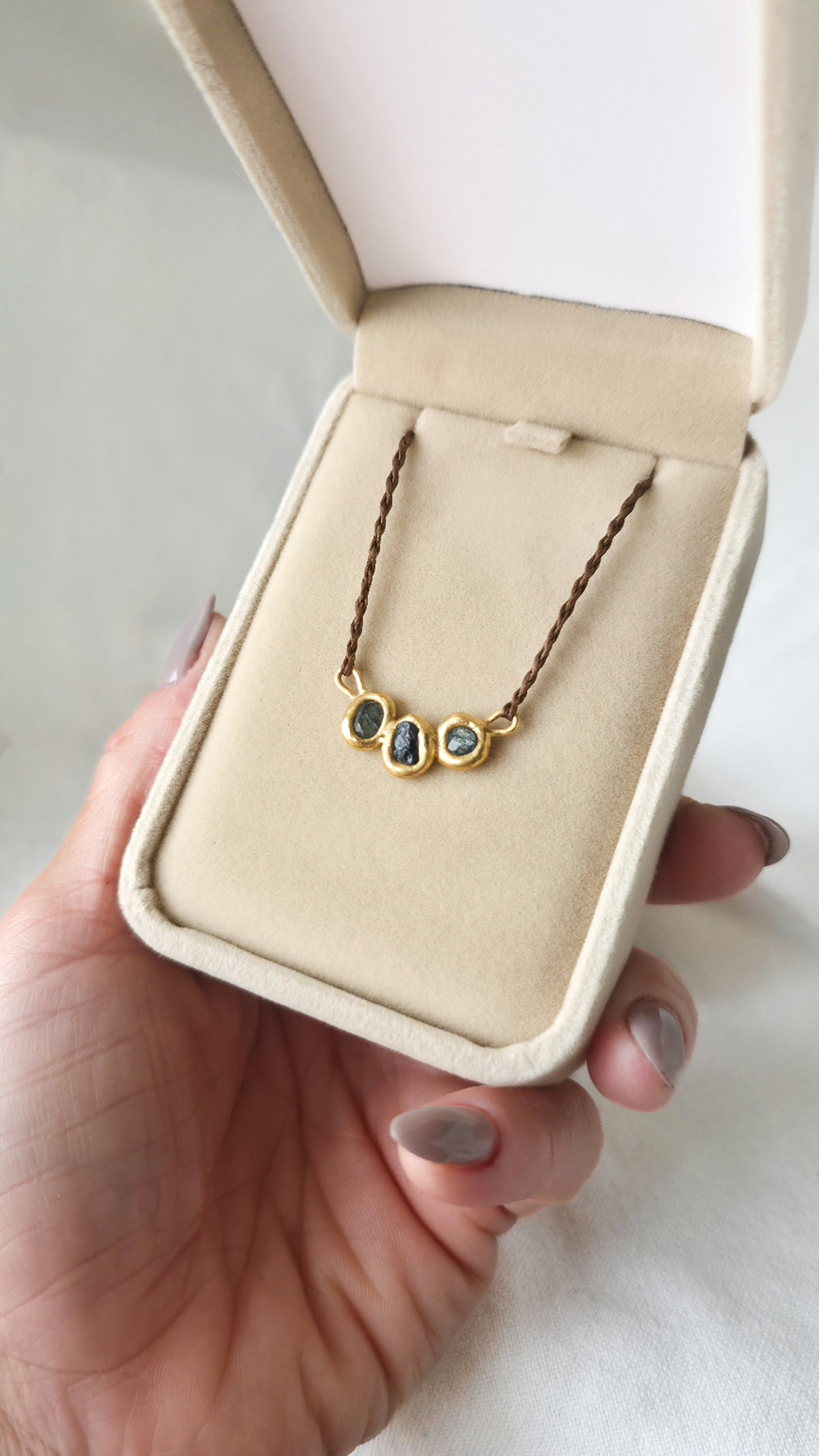 Molten Metal Sapphire Necklace