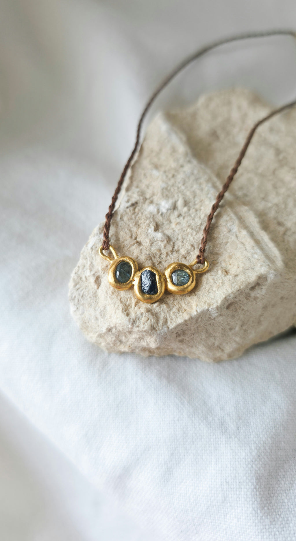 Molten Metal Sapphire Necklace