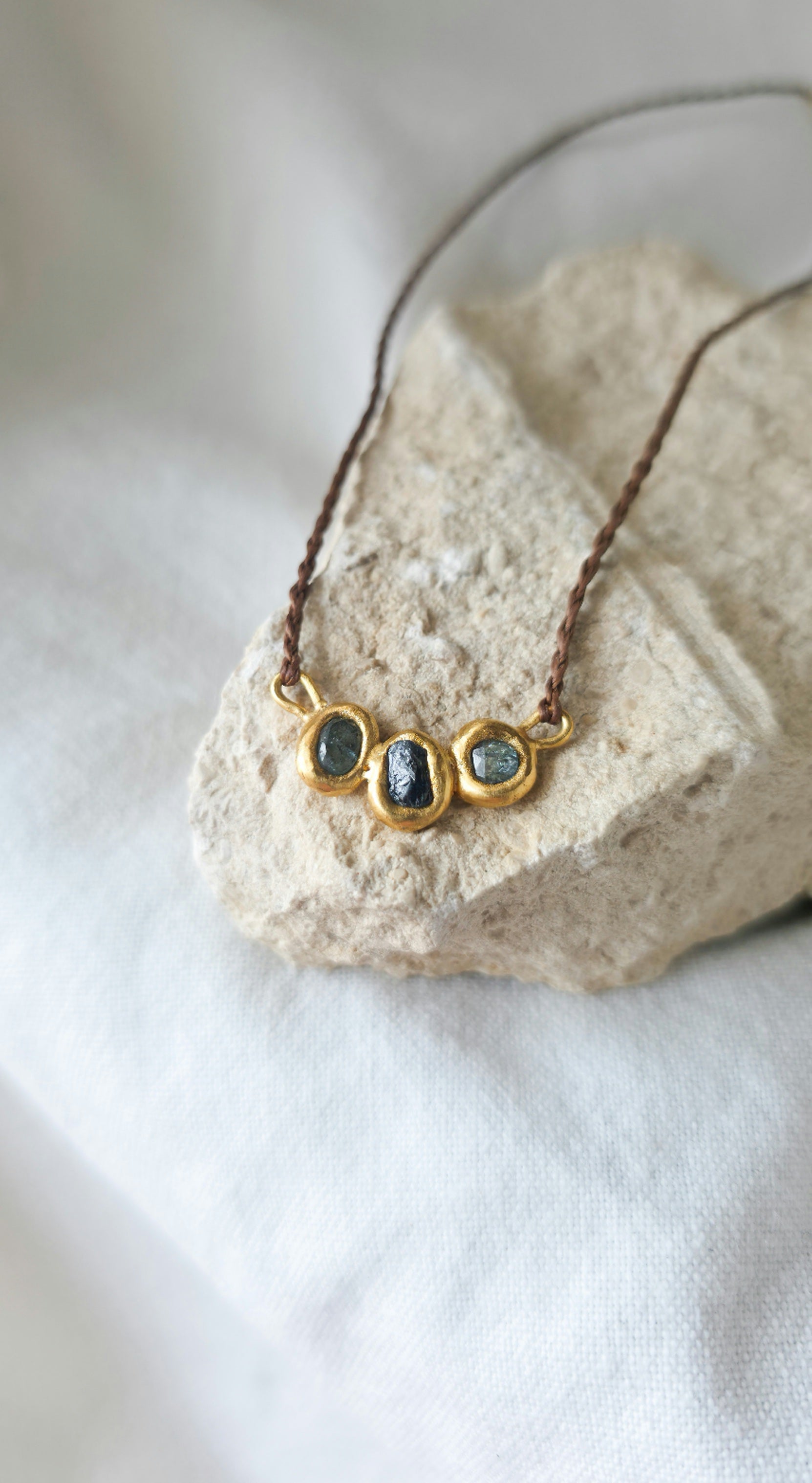 Molten Metal Sapphire Necklace