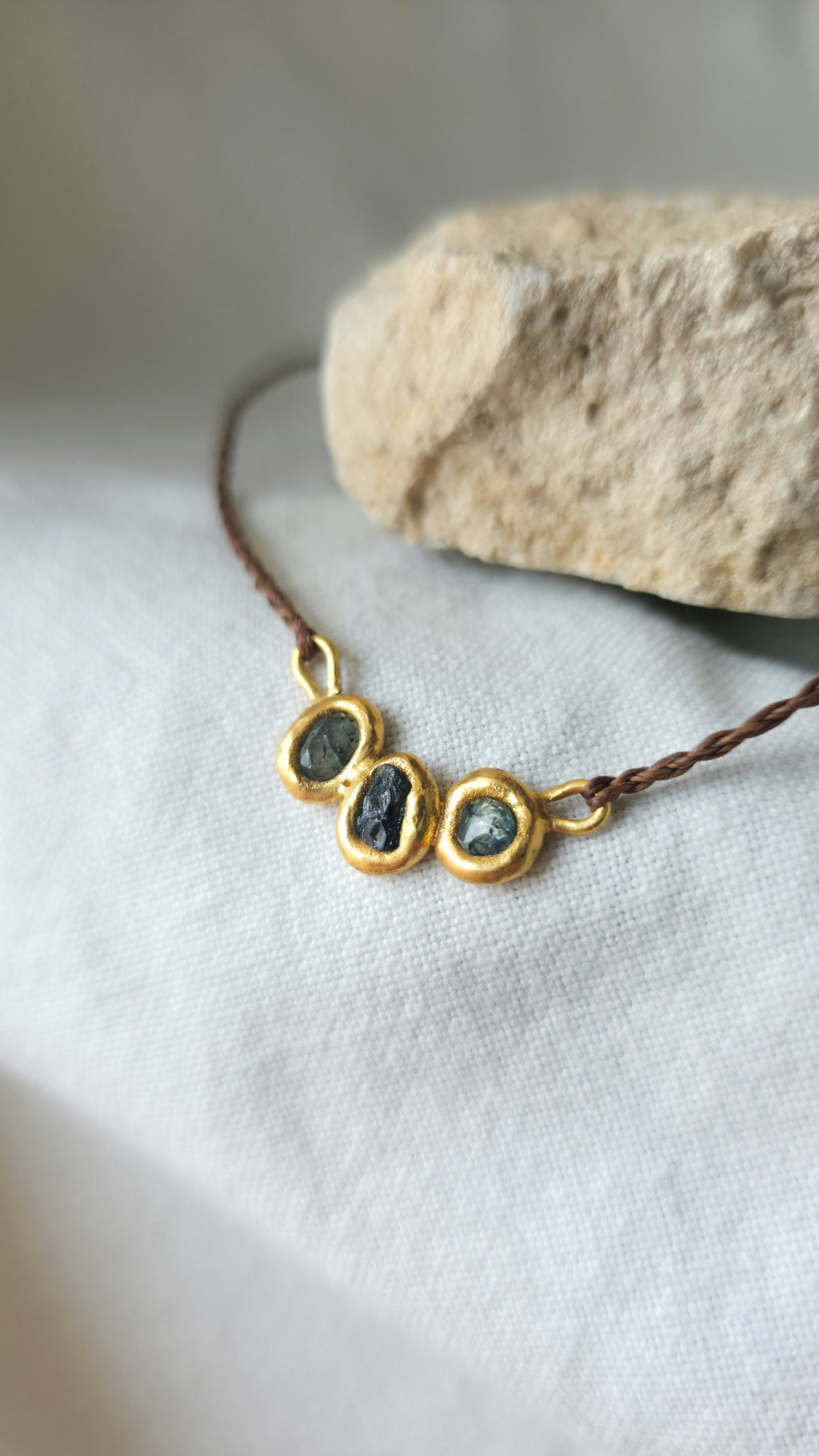 Molten Metal Sapphire Necklace