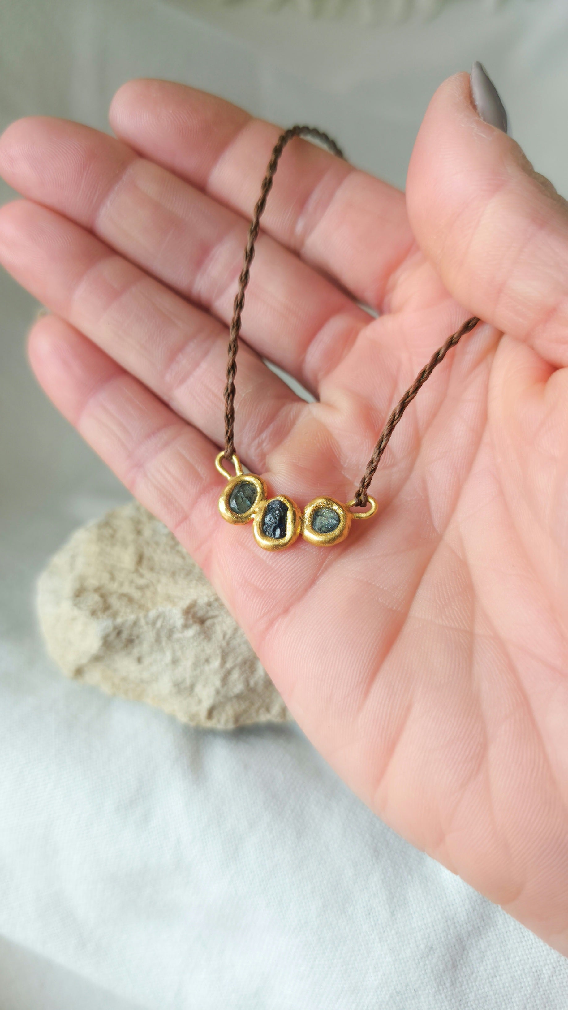 Molten Metal Sapphire Necklace