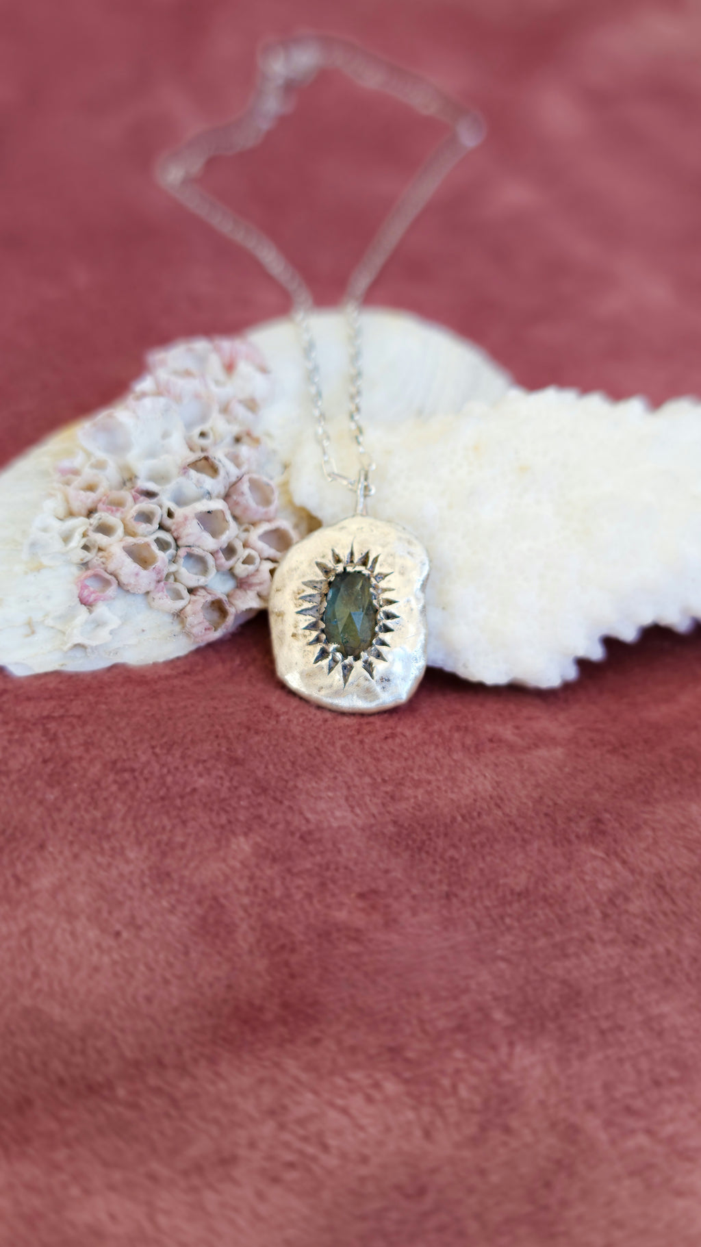 Guiding Star Necklace with Teal Blue Sapphire