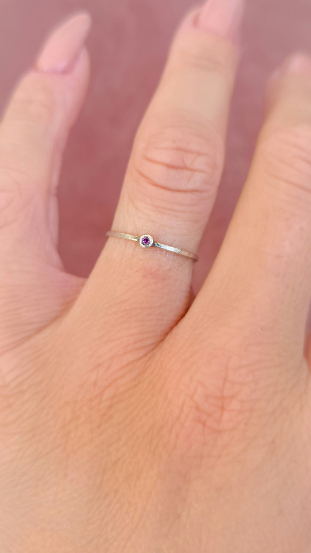 Natural Rhodolite Garnet Stackable Ring