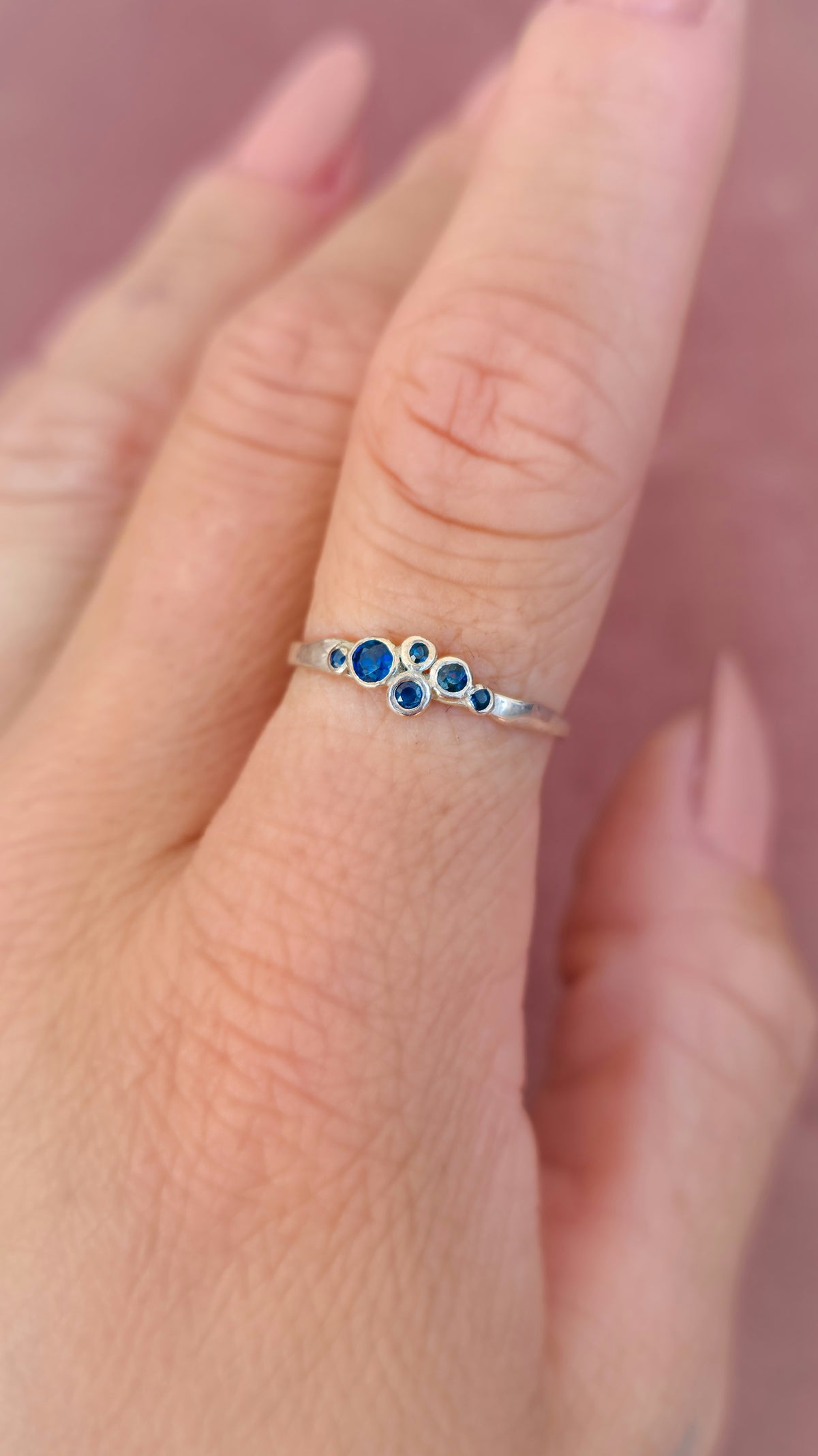 Ocean Bubbles Sapphire Ring