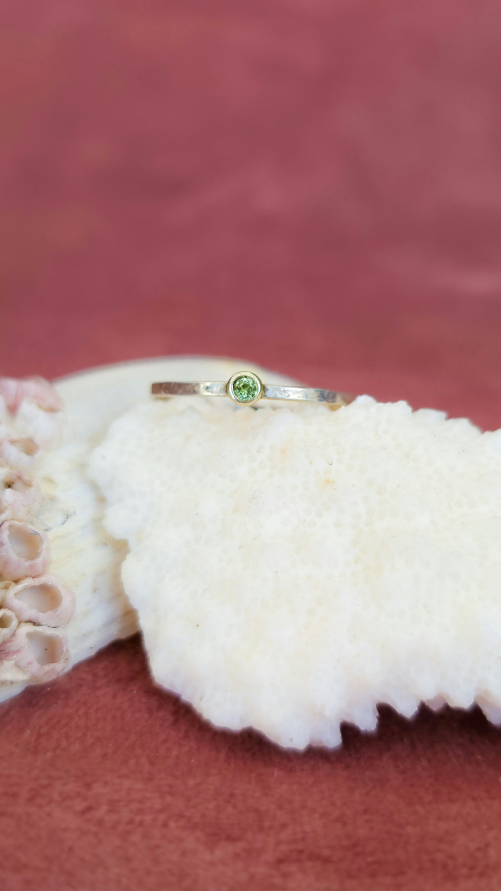 Green Tourmaline Stackable Ring