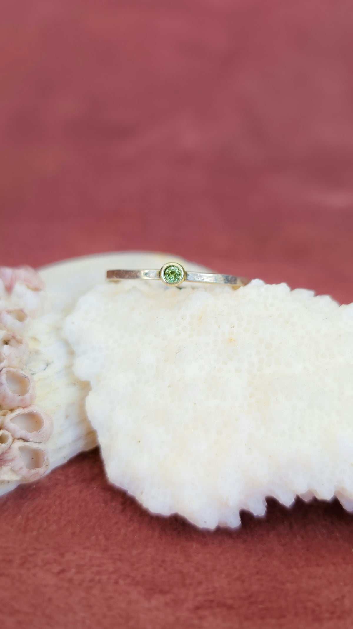 Green Tourmaline Stackable Ring