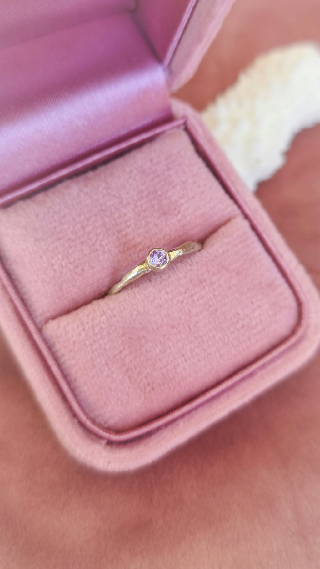 Natural Amethyst Stackable Ring