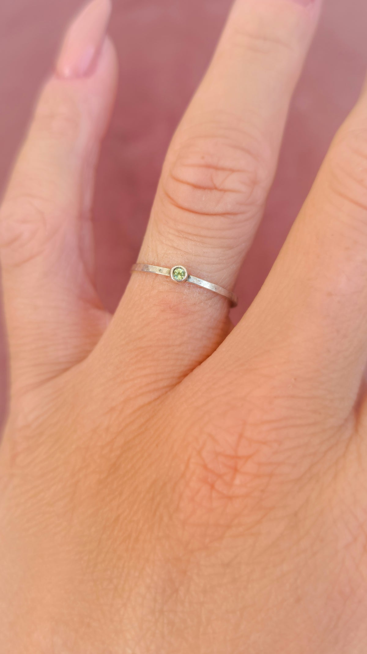 Green Tourmaline Stackable Ring