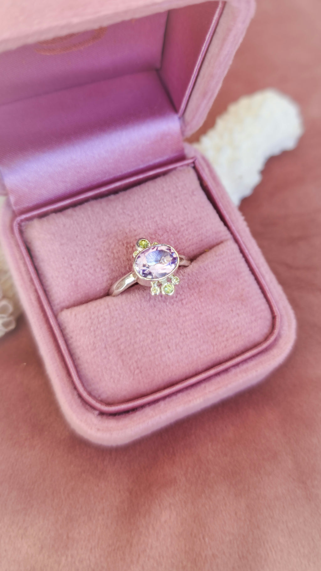 Sea Garden Ring with Natural Amethyst and Peridot