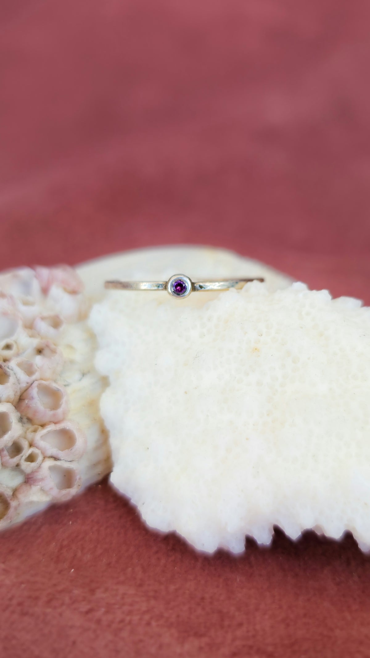 Natural Rhodolite Garnet Stackable Ring