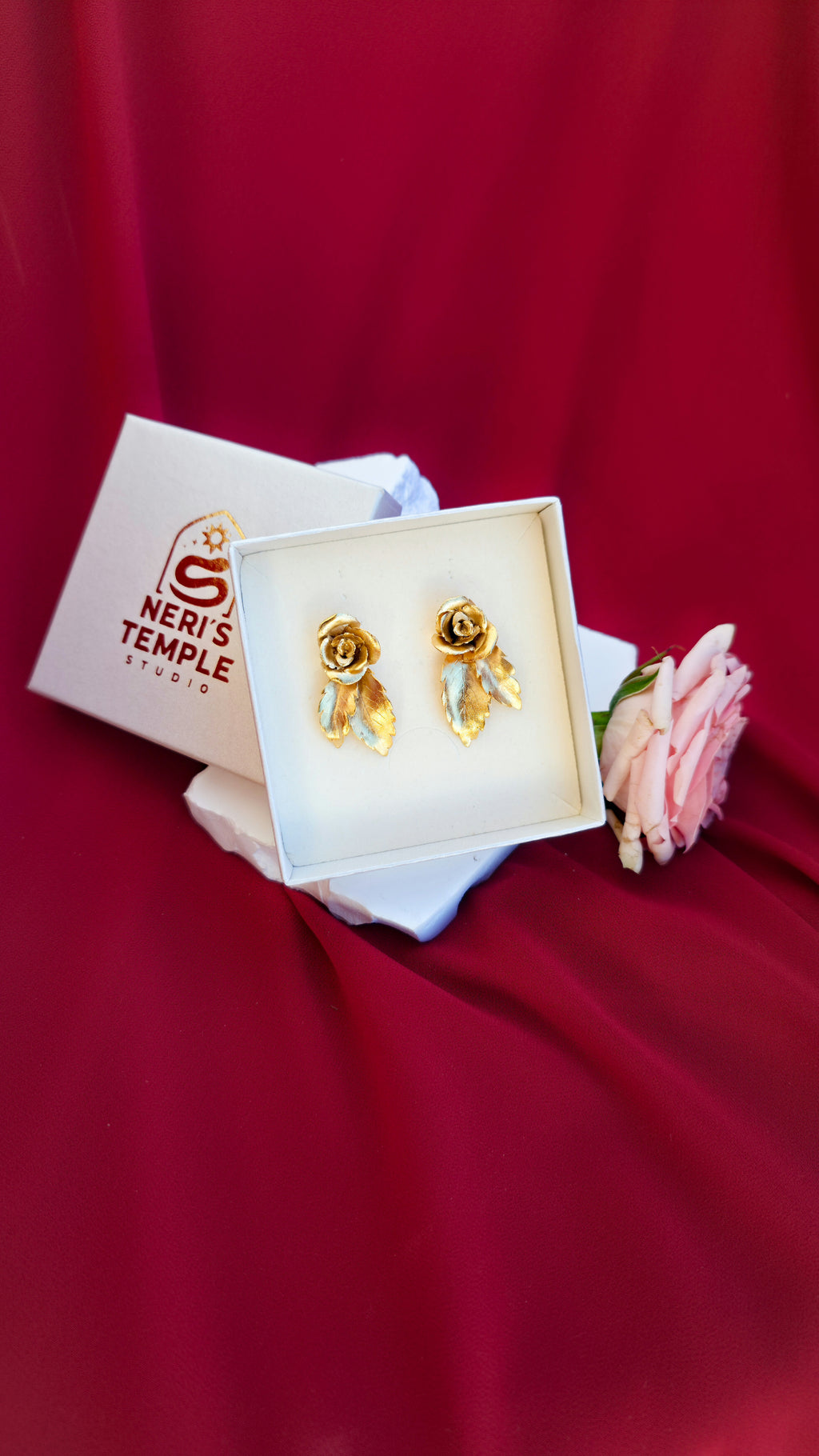 Roses with Leaves Earrings