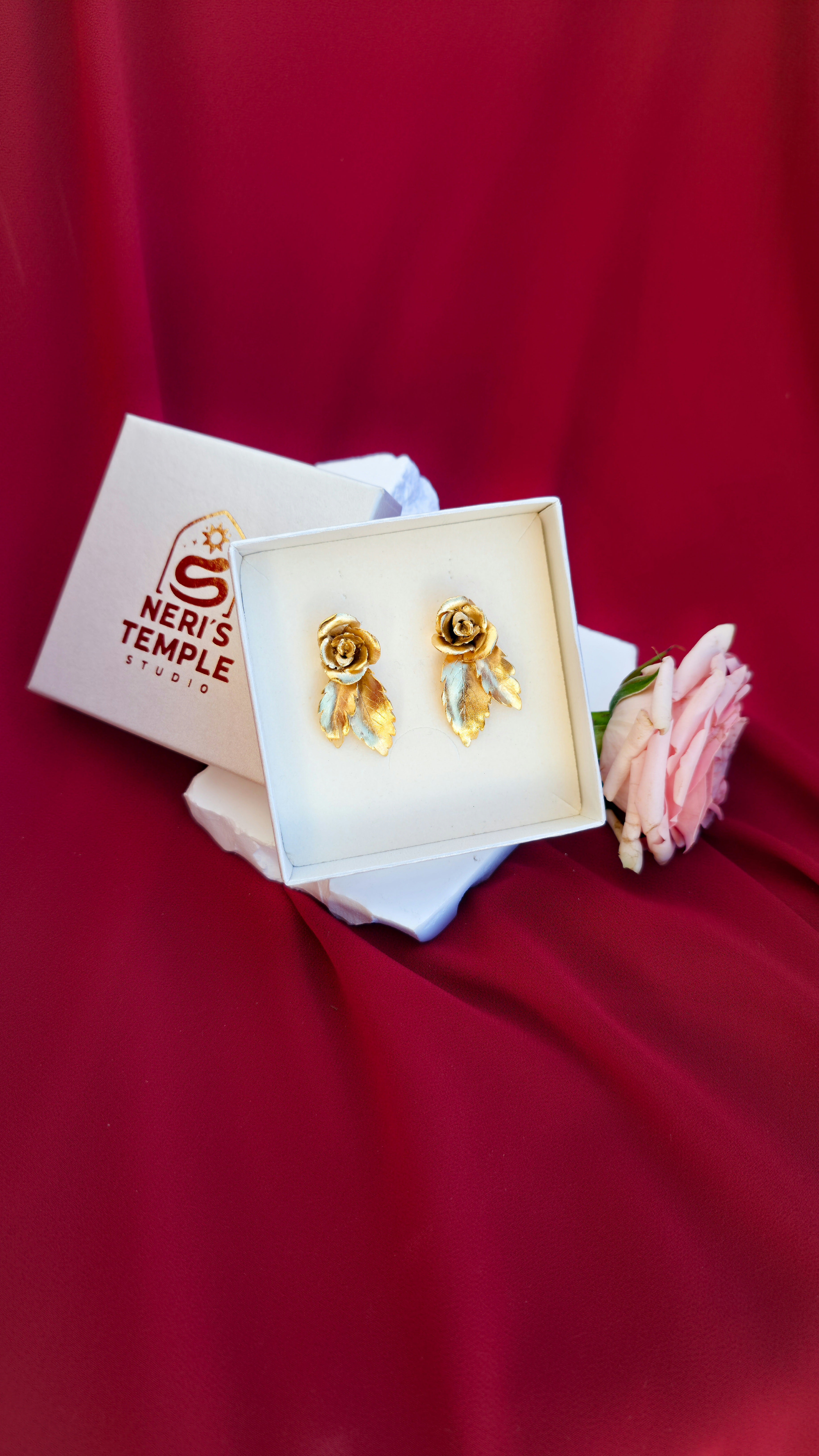 Roses with Leaves Earrings