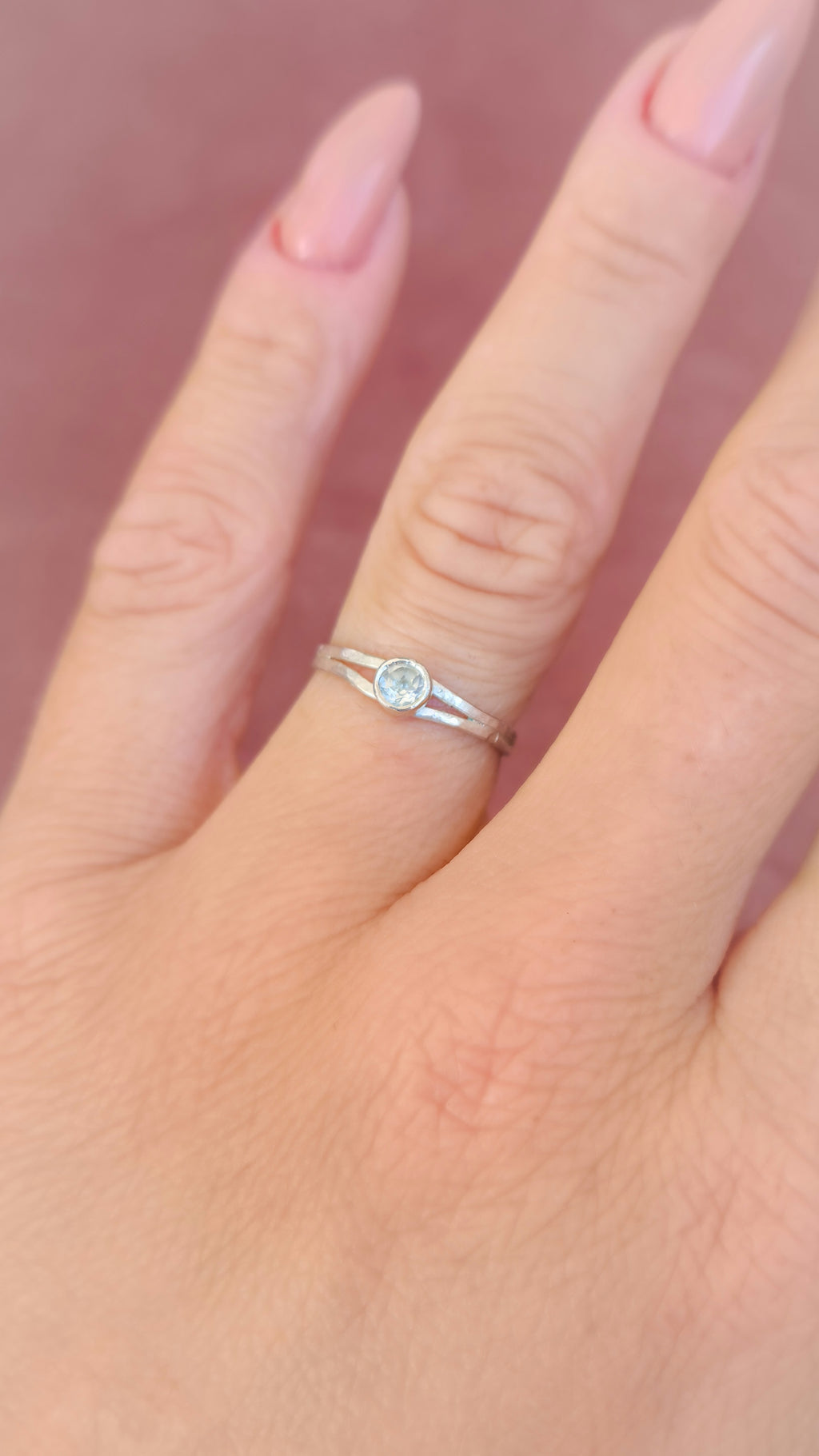 Natural White Topaz Ring