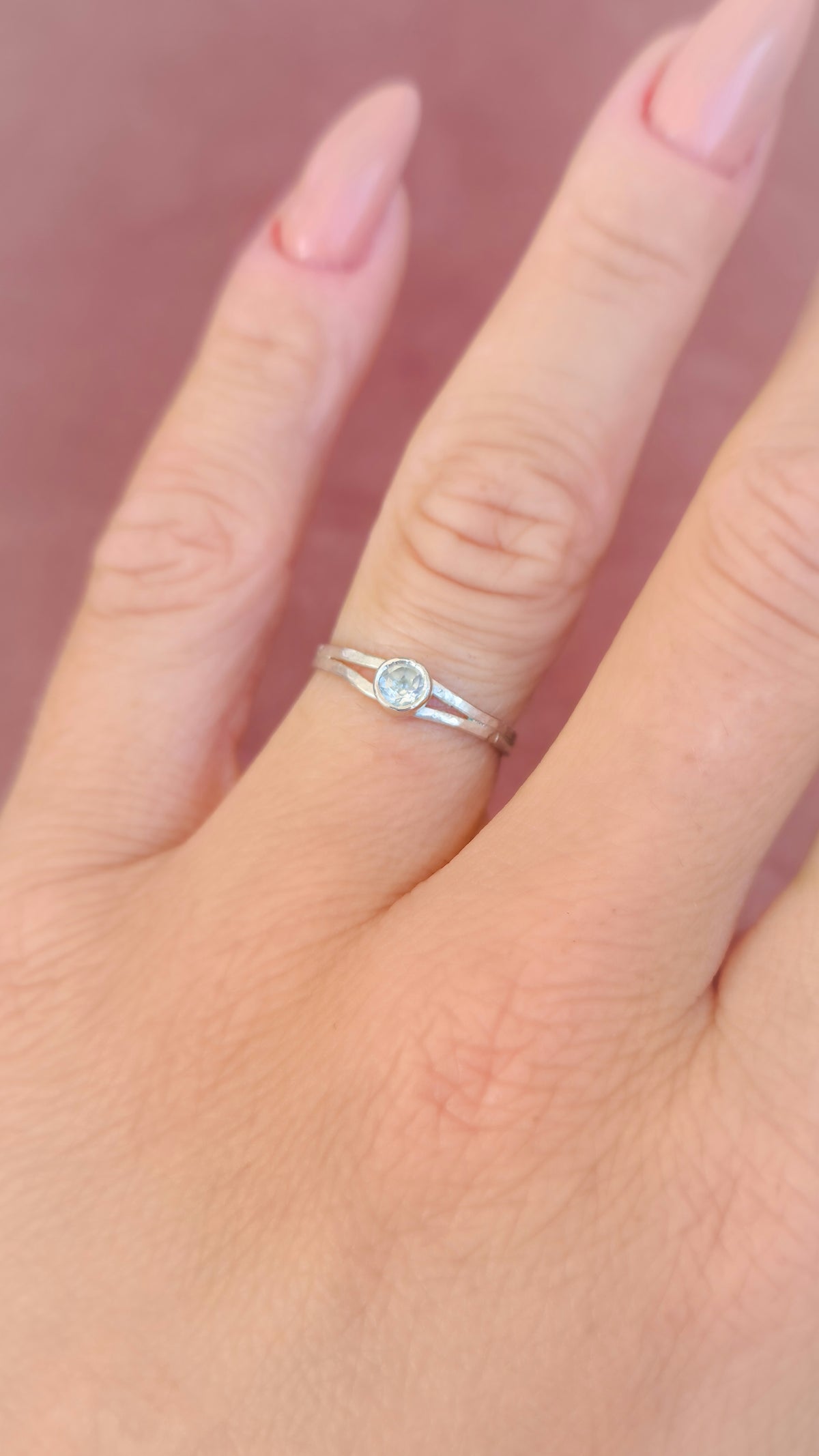 Natural White Topaz Ring