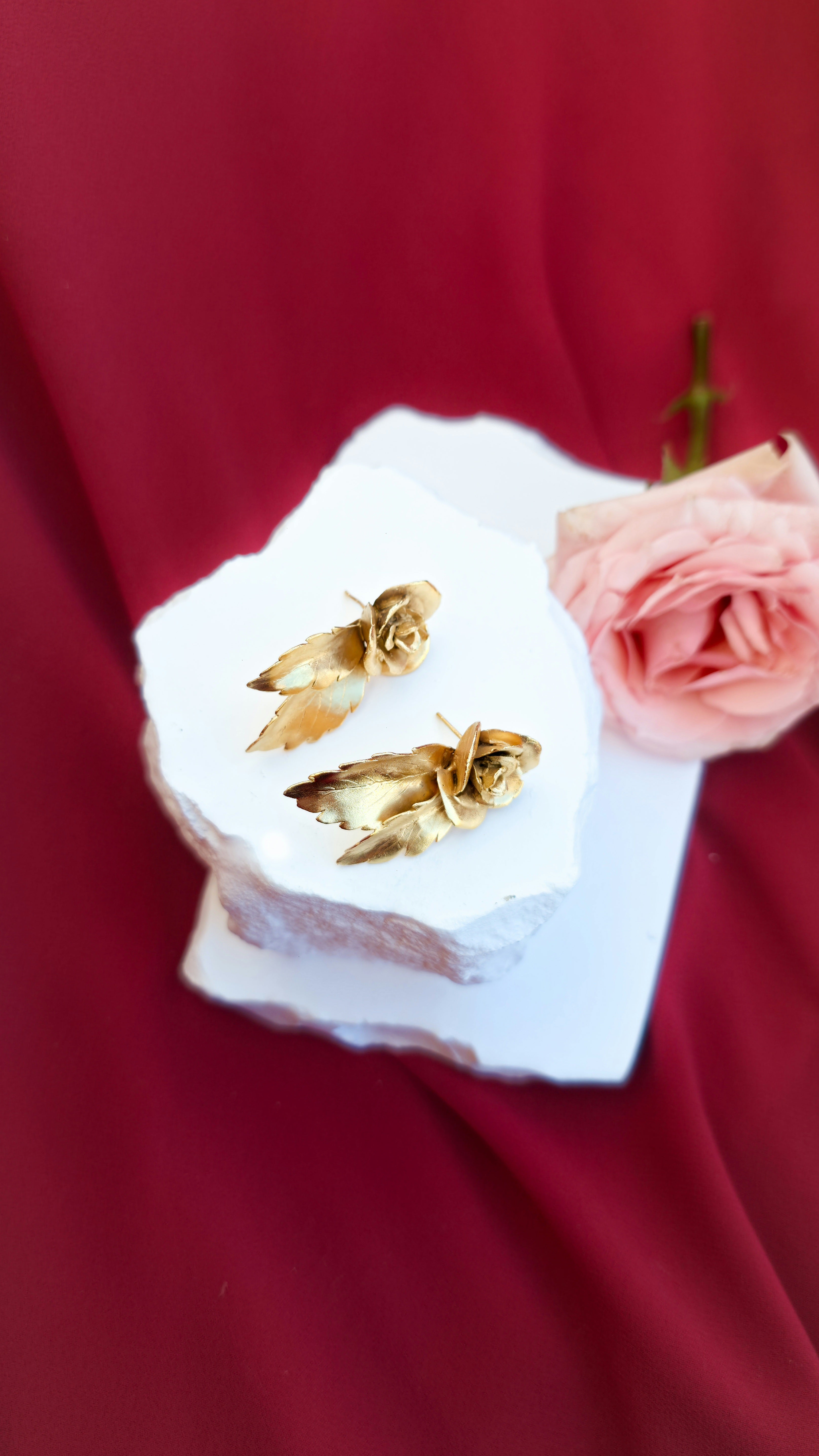 Roses with Leaves Earrings