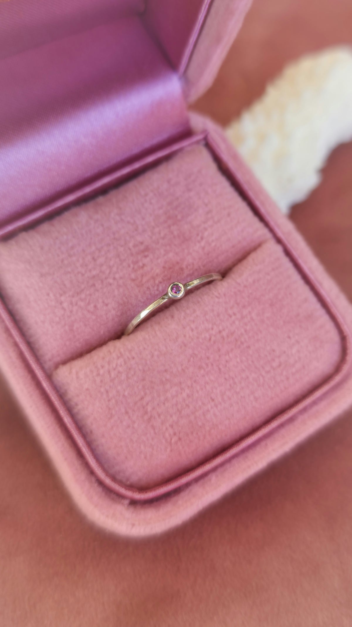 Natural Rhodolite Garnet Stackable Ring