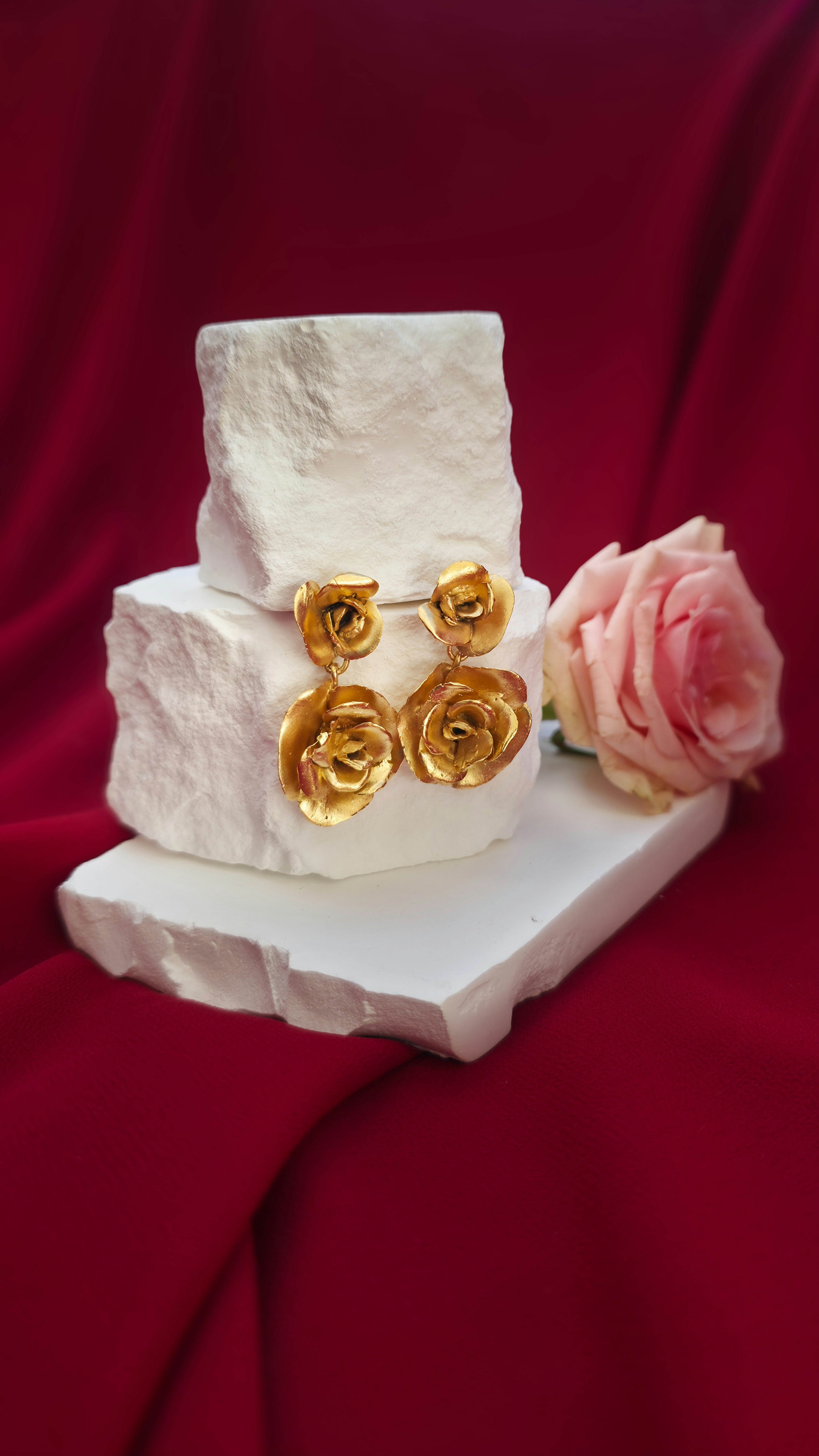 The Golden Roses Swing Earrings