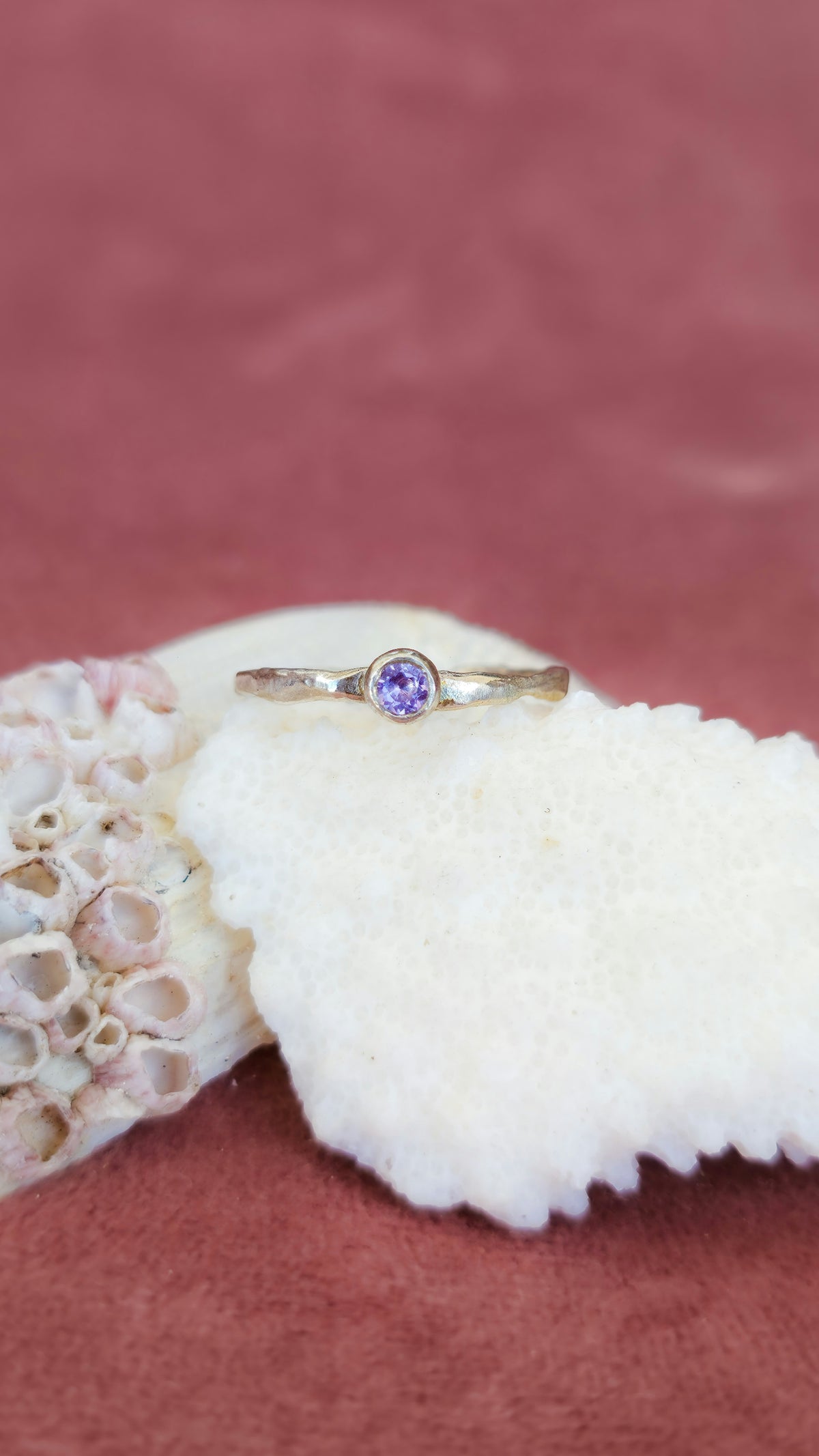 Natural Amethyst Stackable Ring