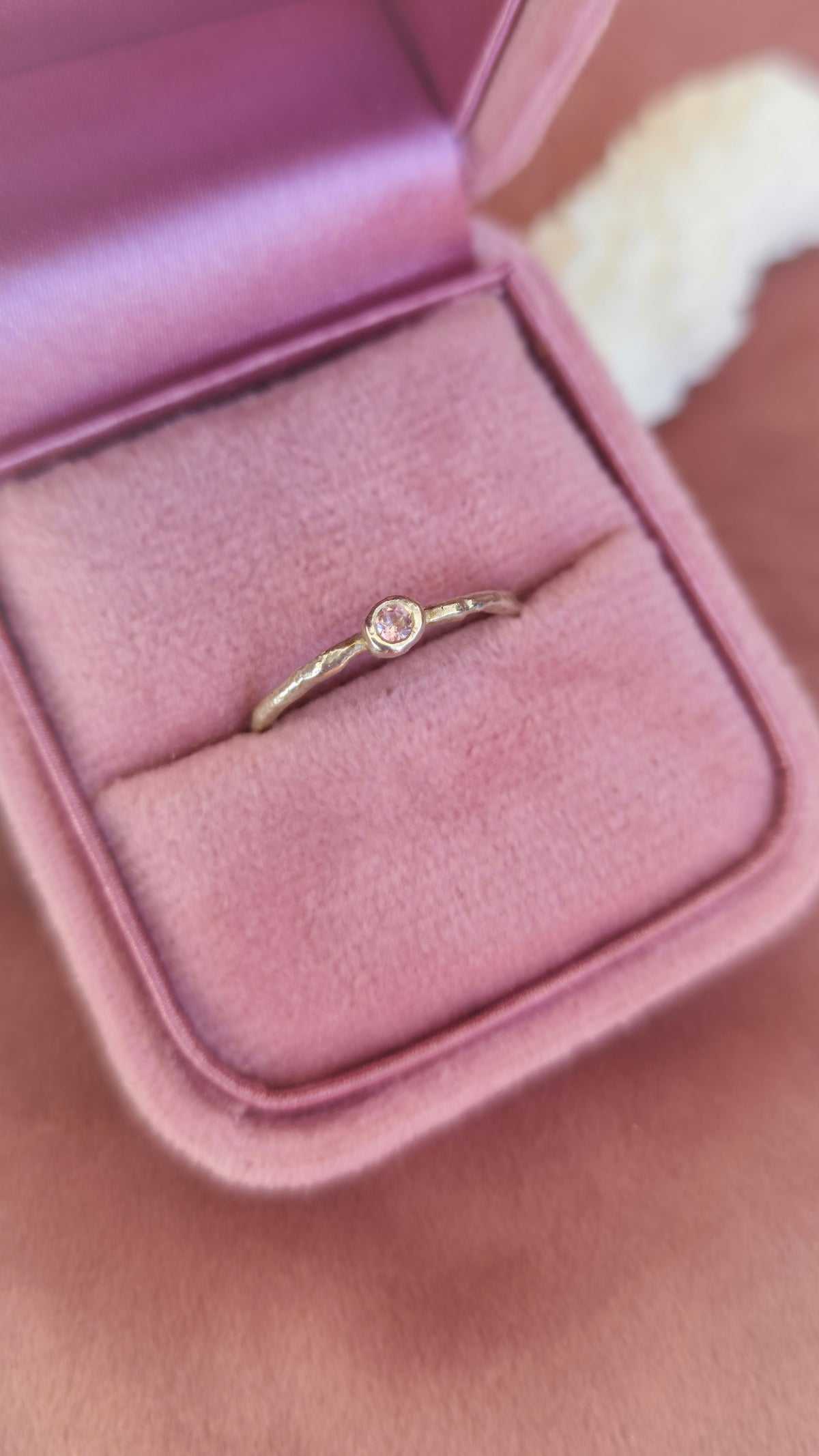 Pink Tourmaline Stackable Ring