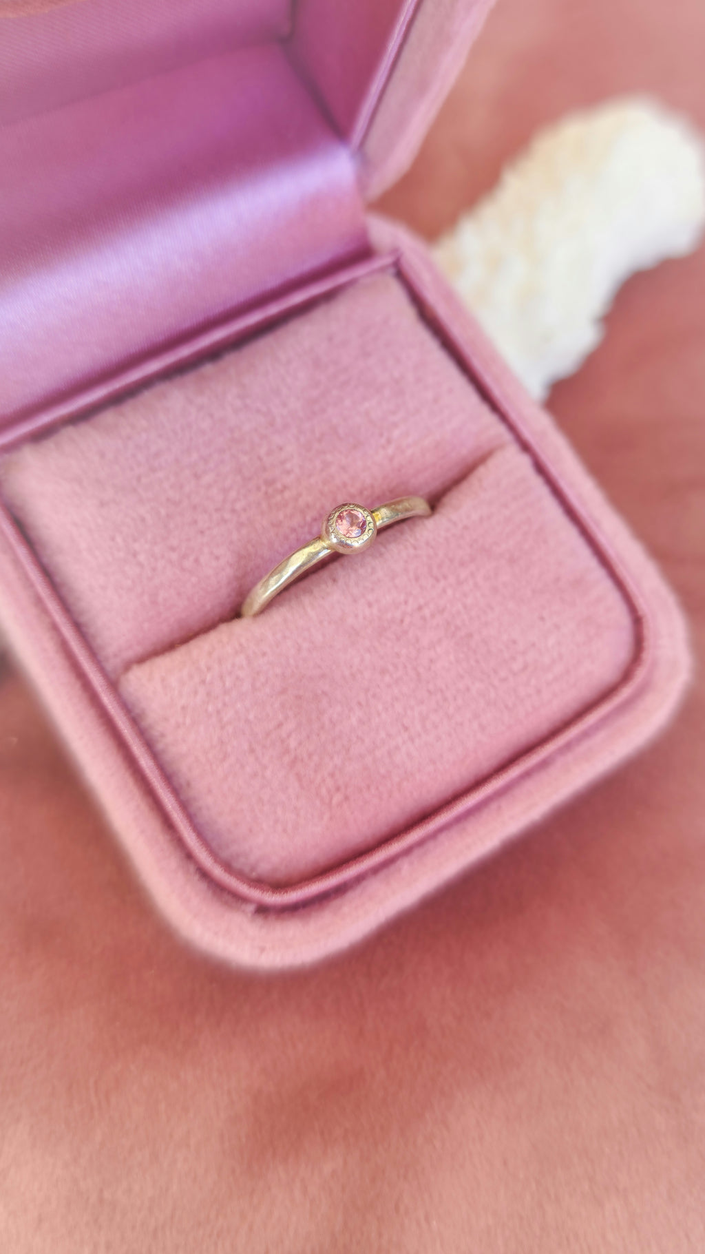 Pink Tourmaline Stackable Ring