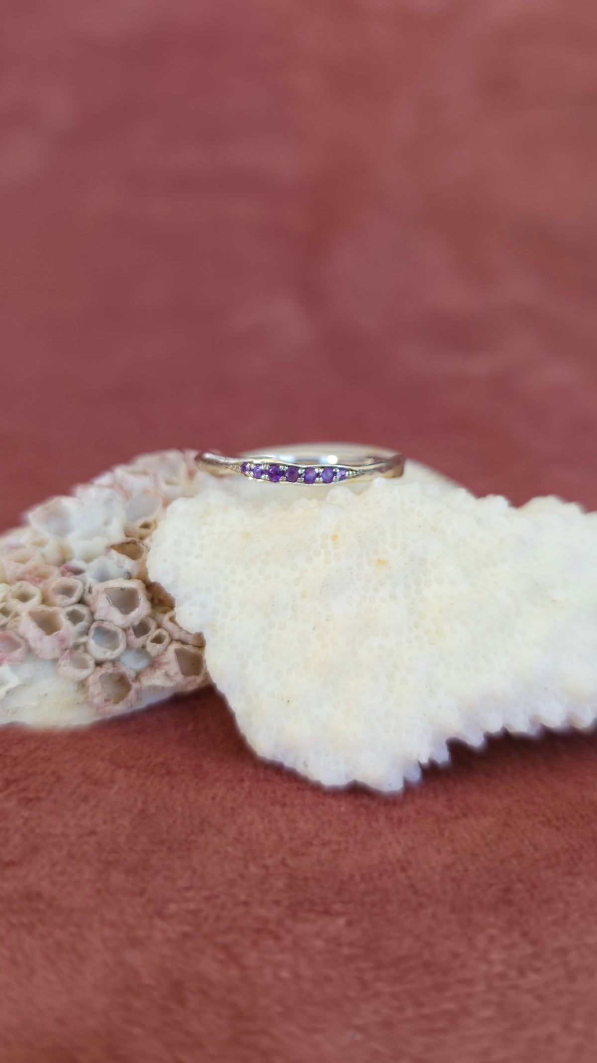 Sea Urchin Band with Natural Amethysts