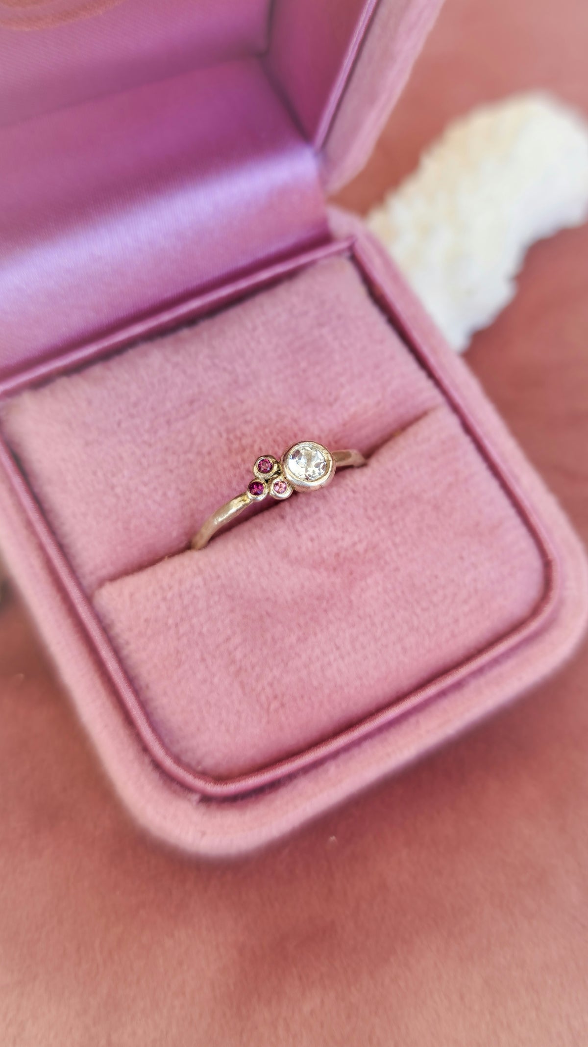 Pretty in Pink Ring with Natural Topaz, Sapphire, Rhodolite and Tourmaline