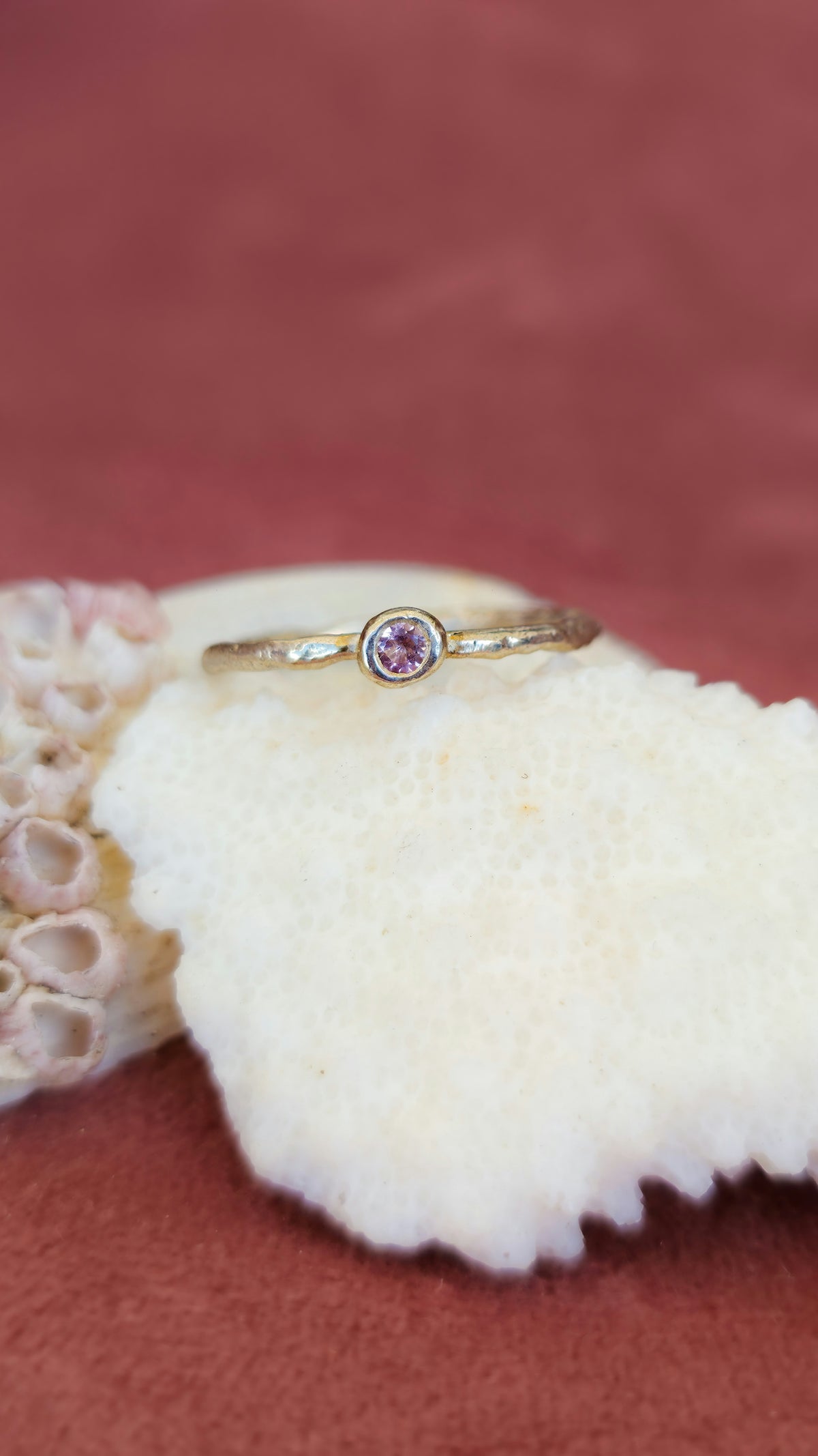 Pink Tourmaline Stackable Ring