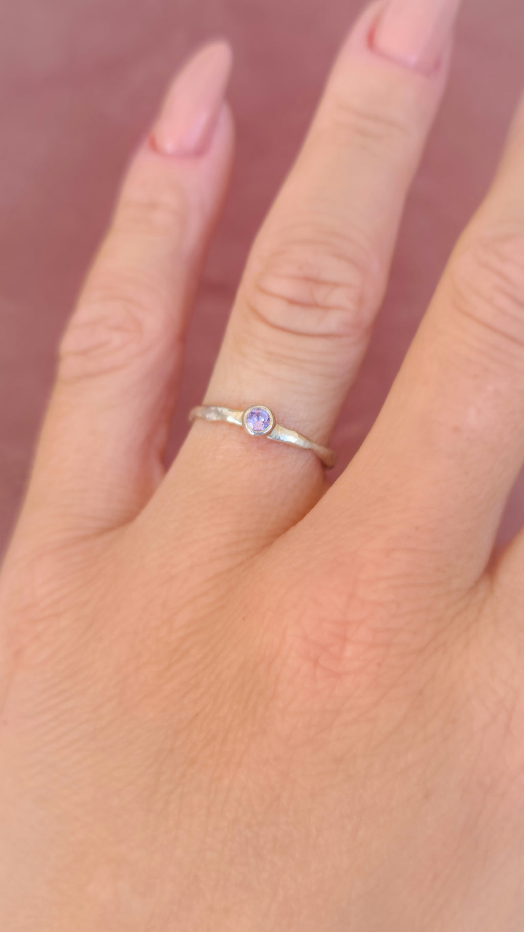 Natural Amethyst Stackable Ring