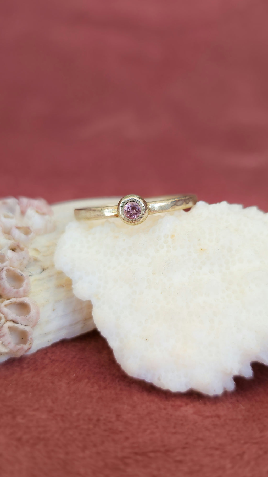 Pink Tourmaline Stackable Ring