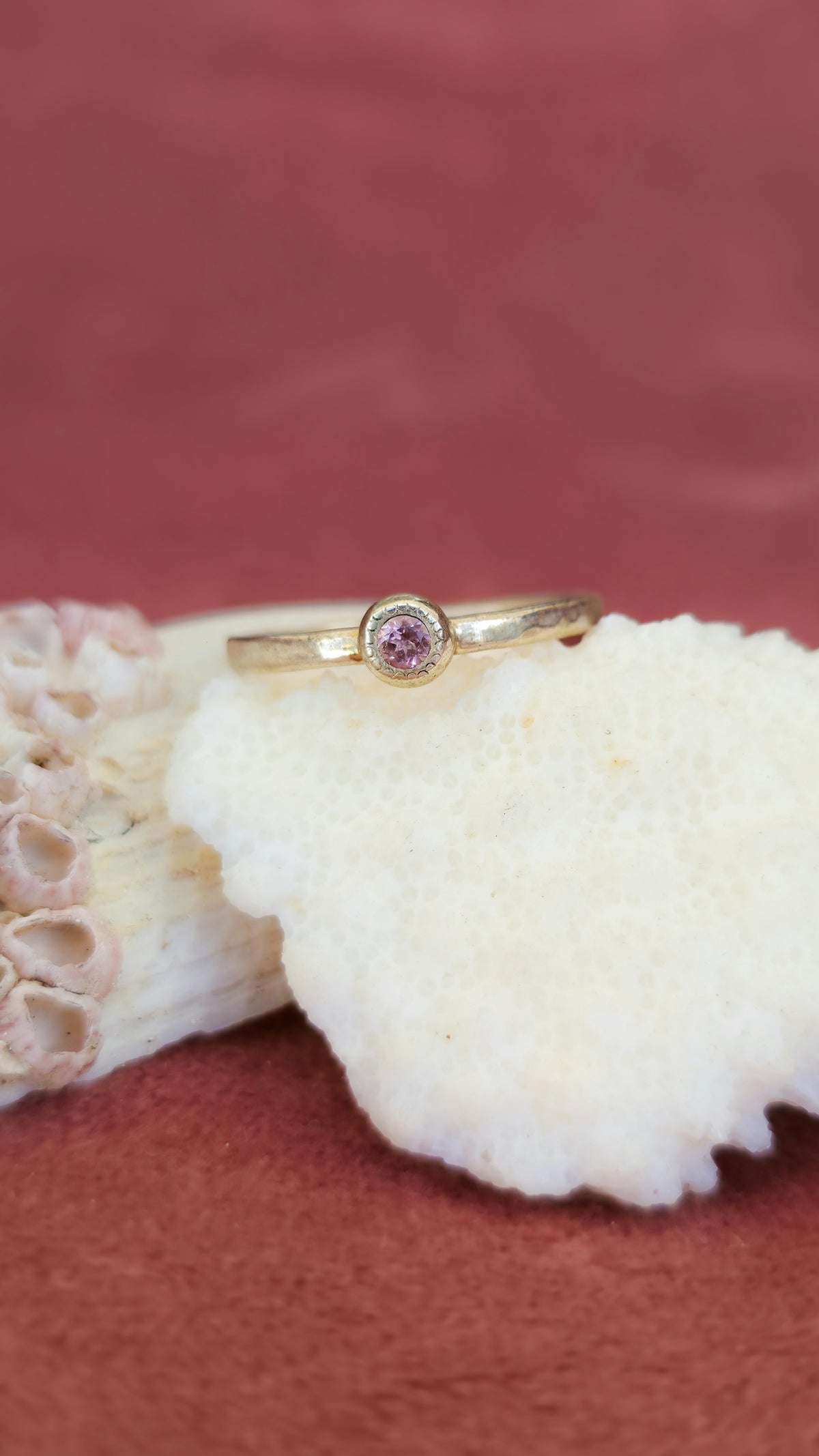 Pink Tourmaline Stackable Ring