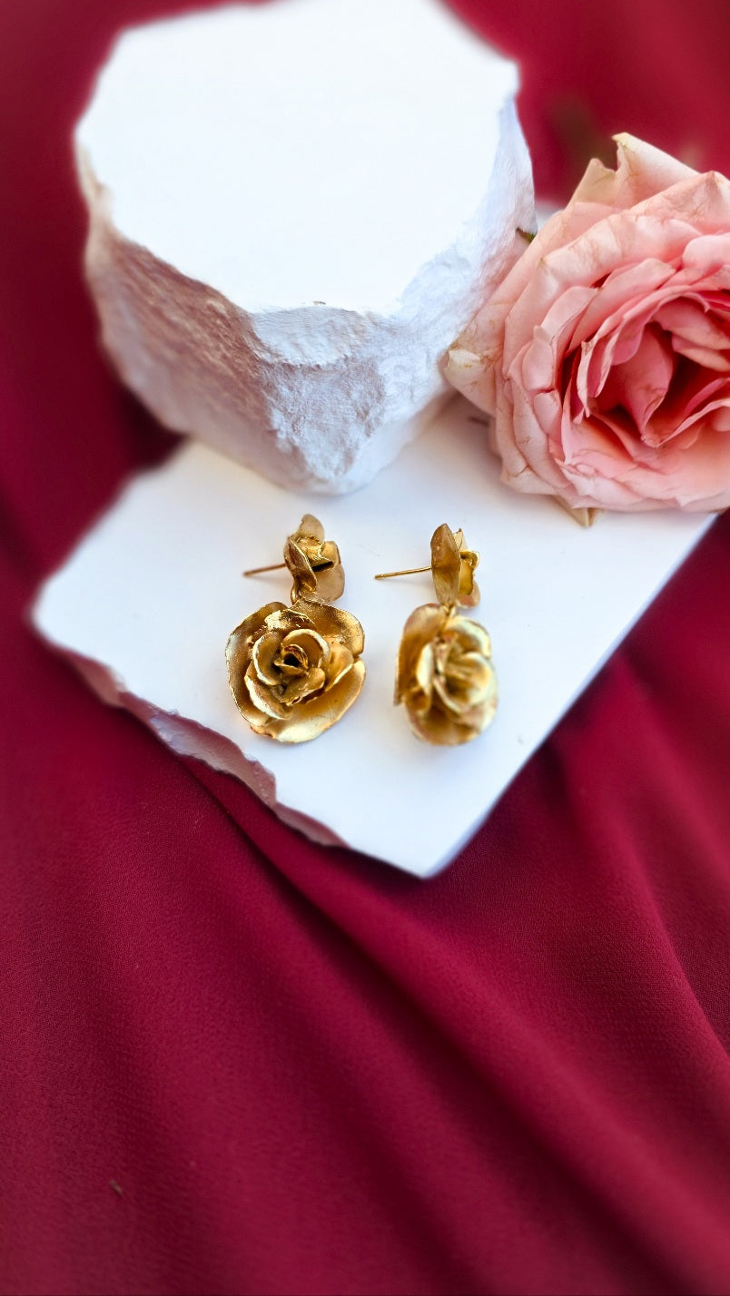The Golden Roses Swing Earrings