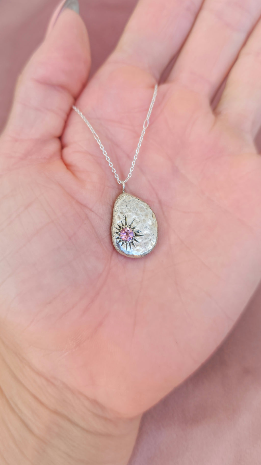 Guiding Star Necklace with Pink Tourmaline